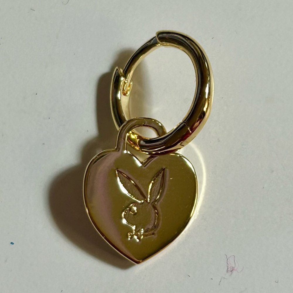 STUDS Playboy Heart Charm Huggie (SINGLE)